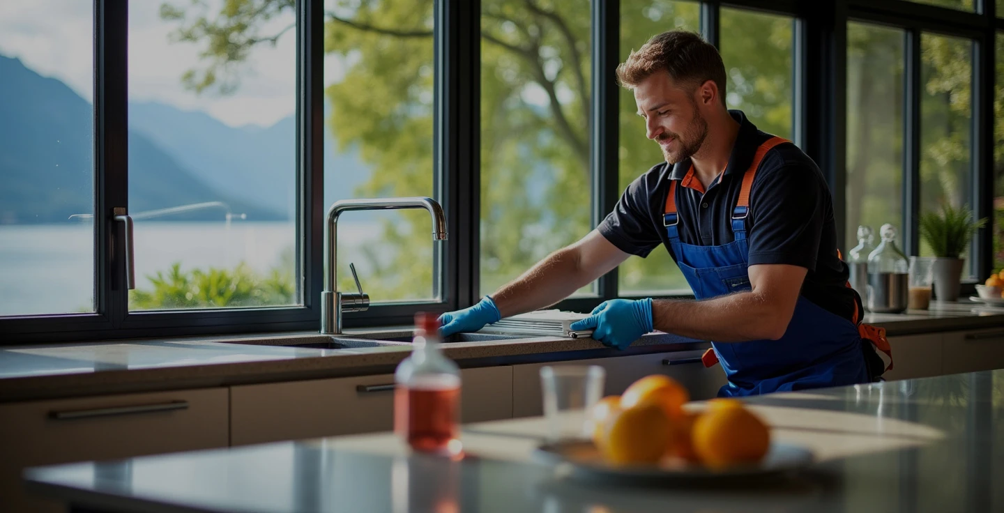 Plombier effectuant un entretient régulier des canalisations